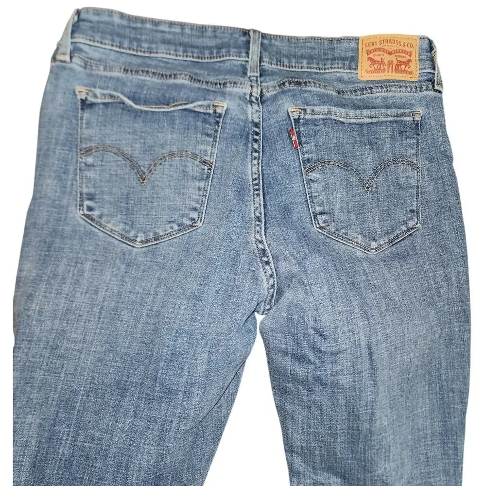 Levi's Skinny Distressed Raw Hem Denim Jeans 711 Size 31 - Picture 6 of 8